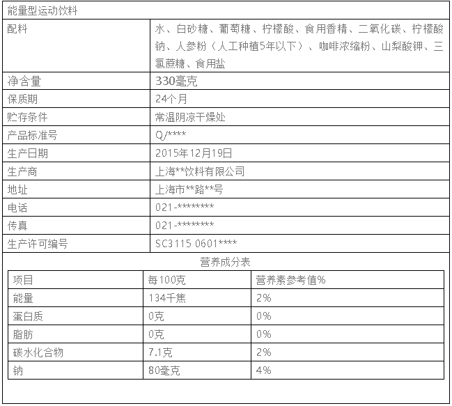 食品标签